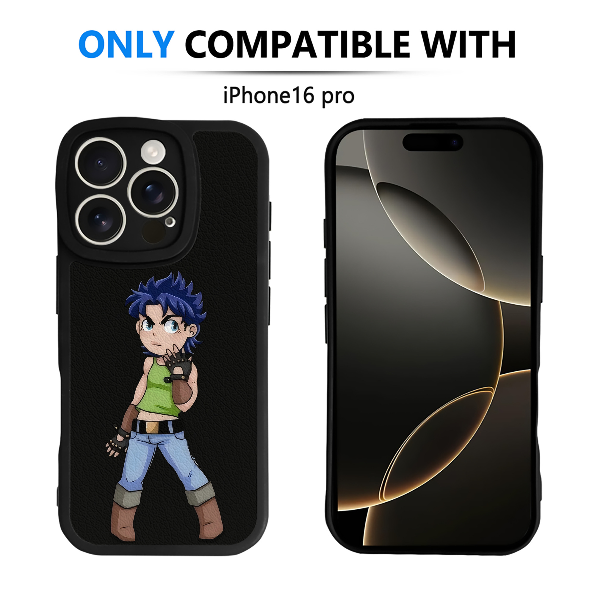 （画像用） ジョジョの奇妙な冒険 広瀨康一 JoJo's Bizarre Adventure Hirose Koichi 【iPhone 16シリーズ対応】シリコンスマホケース（レザー調） 材質：シリコン